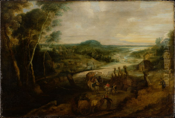 River Landscape with Peasants on the Way to Market - view 1