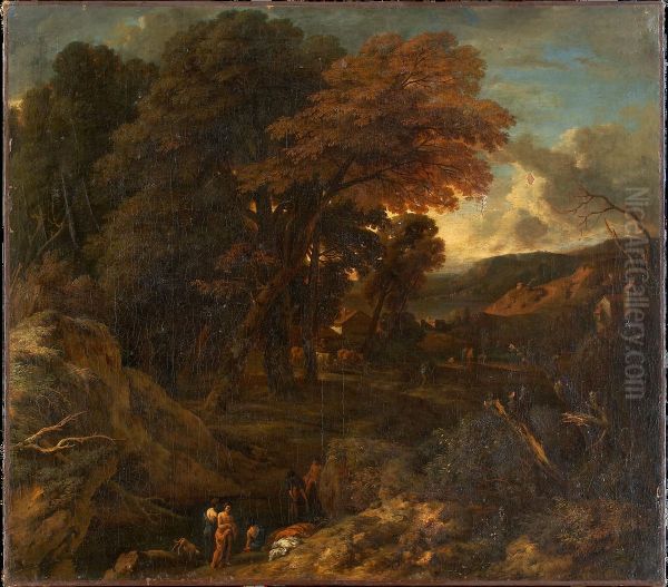 Italienische Landschaft mit Badenden - view 1