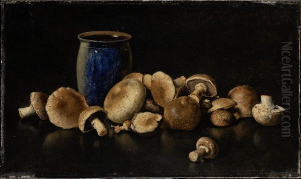 Still Life with Blue Vase and Mushrooms - view 1