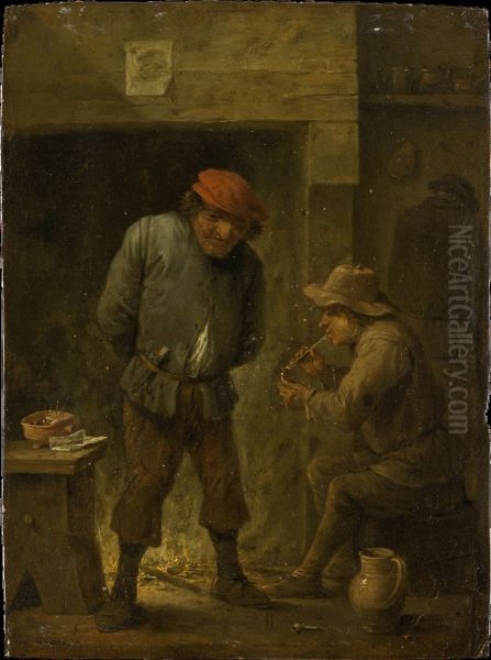 Zwei Bauern am Kamin - view 1