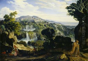 Die Wasserfalle von Tivoli by Karl Philipp Fohr