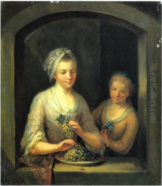 A Woman and a Girl at a Window - view 1