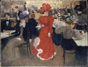 In the Cafe d'Harcourt in Paris by Henri Evenepoel