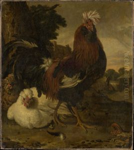 Cock in a Barnyard by Melchior D'Hondecoeter