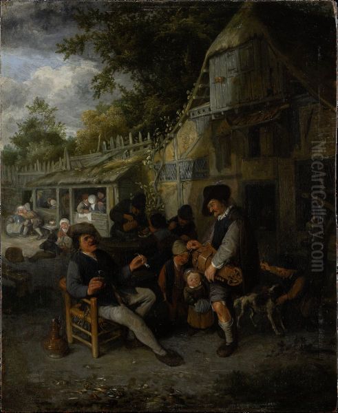Bauernwirtschaft mit Drehleierspieler - view 1