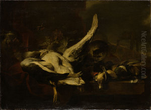 Dead Fowl Being Eaten by a Cat Dead Fowl Being Eaten by a Cat