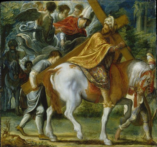 The Frankfurt Altarpiece of the Exaltation of the True Cross:
Heraclius on Horseback with the Cross (bottom right) - view 1