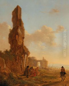 An Italianate landscape with ruins An Italianate landscape with ruins
