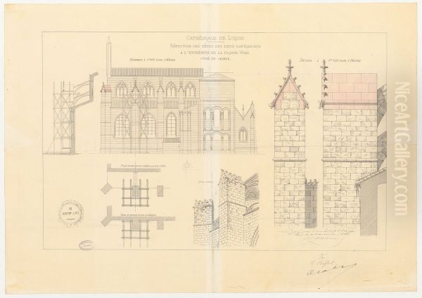 Refection des contreforts de la cathedrale de Lucon (1883) - view 1