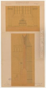 Fenestrage de la baie du choeur de la Cathedrale de Lucon 1889 by Henri Chaine