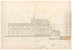 coupe en longueur de la cathedrale du Mans (1849)