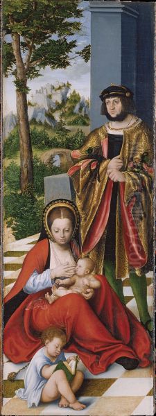 Mary Cleophas and Alphaeus (with the features of Frederick the Wise) with two of their sons - view 1