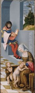 Maria Salome und Zebedaus (mit den Zugen Johanns des Bestandigen), sowie ihre Sohne Jakobus d. A. und Johannes Ev.