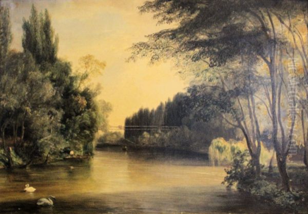 The Seine and the park of Neuilly - view 1