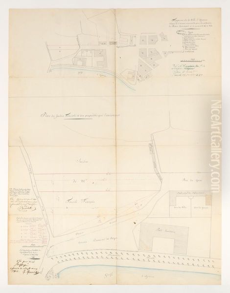 Plan d'Ajaccio indiquant le terrain pour la construction du palais episcopal et l'emplacement du petit seminaire et du depot des enfants trouves - view 1