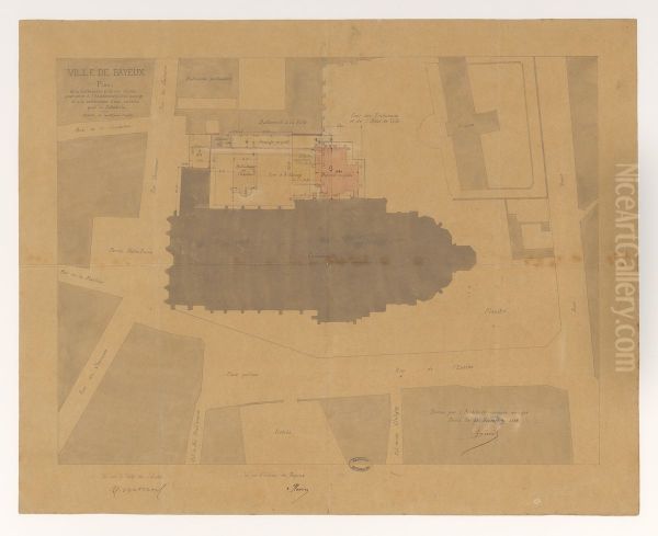 Plan de la cathedrale de Bayeux et de ses abords - view 1