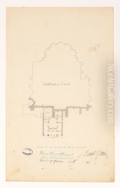 Plan de la cathedrale et de l'ancienne eglise de la Basse-OEuvre de Beauvais - view 1