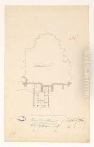 Plan de la cathedrale et de l'ancienne eglise de la Basse-OEuvre de Beauvais by Daniel Ramee