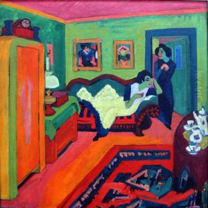 Interieur mit zwei Madchen (Wohnzimmer) Interieur mit zwei Madchen (Wohnzimmer)