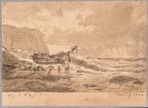 Stranded Ship by Johan Wilhelm Ludwig Dahl