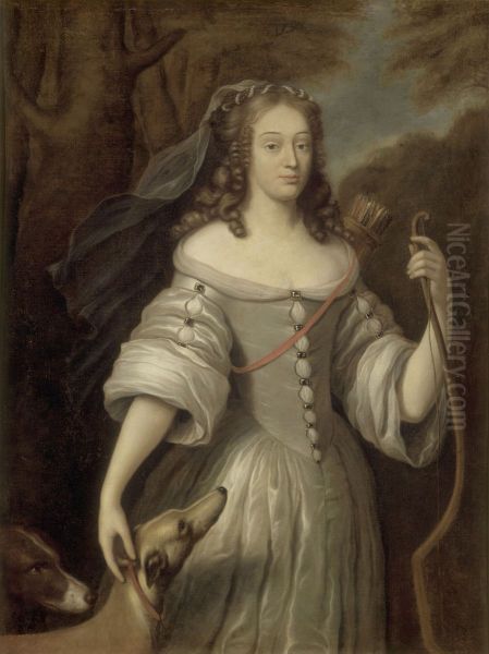 Portrait of Louise-Francoise de La Baume Le Blanc, duchesse de La Valliere as Diana - view 1