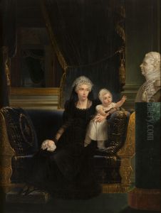 Portrait ofPrincess Caroline of Naples and Sicily(1798-1870), Duchess of Berry, widow of Charles Ferdinand, Duke of Berry, with her daughterLouise Marie Therese d'Artois