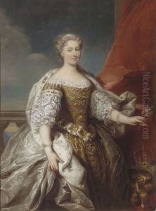 Katarzyna Opalinska, Queen of the Polish-Lithuanian Commonwealth and Duchess of Lorraine. by Jean-Baptiste van Loo
