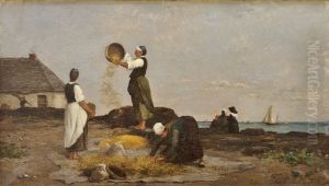 Les vanneuses a Kerity by Karl Daubigny