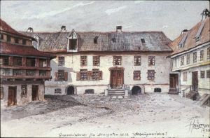 Gaardsinterior fra Storgaten No 12 "Schougaarden" by Henrik Backer