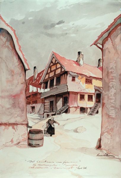 Det Christiania som forsvinner / Fra MEllemgaten i Piperviken / Det sakaldte "Dueslaget", tegnet 1914 - view 1