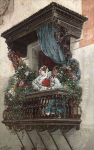 Spanish Woman on Balcony by Georges Clairin