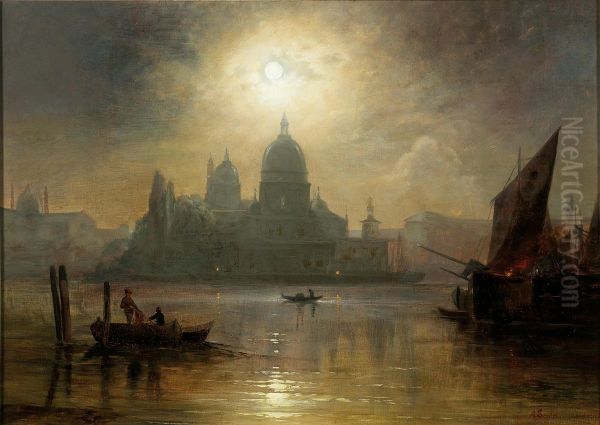 Venice, A Moonlit Night over the Santa Maria della Salute - view 1