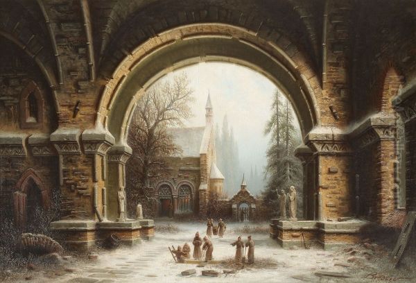 Monastery Garden in the Snow - view 1