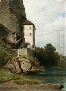The Klausen-Gate of Salzburg from the city side by Josef Mayburger
