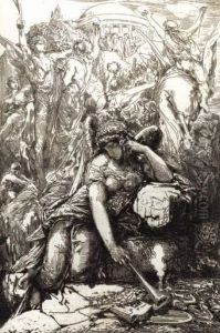 La Melancolie by Nicolas Francois Chifflart