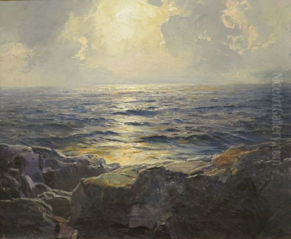 Moonrise (Quarter Moon on Tumbling Seas) - view 1