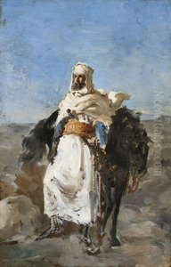 Tipo arabe a caballo.