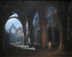 Interieur d'une abbaye en ruines Interieur d'une abbaye en ruines