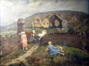 Carteret, Young Women at the Old Saint-Germain Church by Adolphe Lalyre