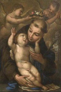 Sant'antonio Da Padova Col Bambino, Incoronato Da Due Angeli