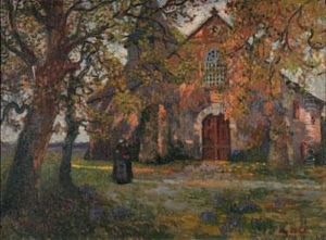Le Printemps Devant La Chapelle by Eugene Chigot