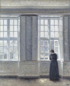 the Tall Windows by Vilhelm Hammershoi