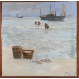 Retour De Peche A Etaples by Eugene Chigot