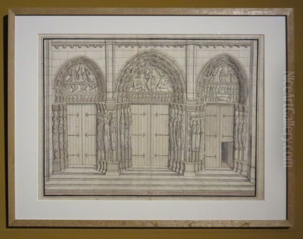 Vue du Portail royal de la cathedrale de Chartres - view 1