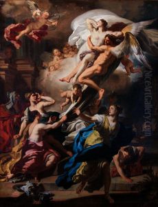 Boreas Abducting Oreithyia, Daughter of Erechteus by Francesco Solimena