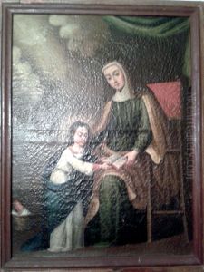 Santa Ana ensenando leer a la Virgen Santa Ana ensenando leer a la Virgen