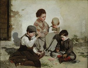 Chicos jugando a las cartas Chicos jugando a las cartas