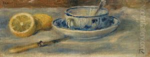 Citron et Tasse Bleue - Fragment by Pierre Auguste Renoir