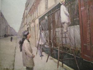 les Peintres en batiment by Gustave Caillebotte