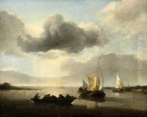 Vessels in the mouth of a river by Jan Van De Cappelle